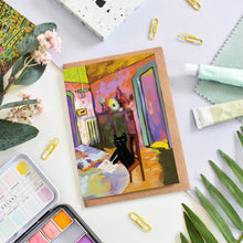 Load image into Gallery viewer, Wassily Catdinsky Studio Cat Art Card