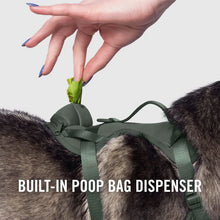Load image into Gallery viewer, The Everything Harness with Poop Dispenser (Forest Green)