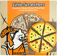 Load image into Gallery viewer, 6 Pizza Catnip Toys & Cat Scratcher Box