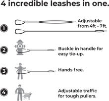 Load image into Gallery viewer, Navy Leash Adjustable 4ft-7ft