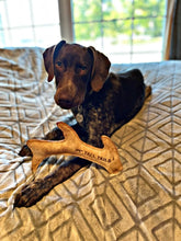 Load image into Gallery viewer, Natural Leather & Wool Antler Toy 11"