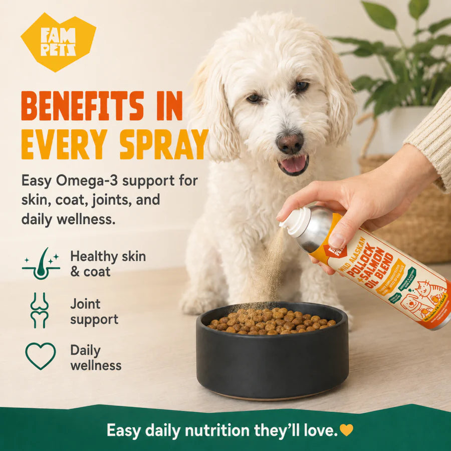 Load image into Gallery viewer, Omega-3 Fish Oil Spray Wild Alaskan Pollock & Salmon Oil for Dogs and Cats 5oz