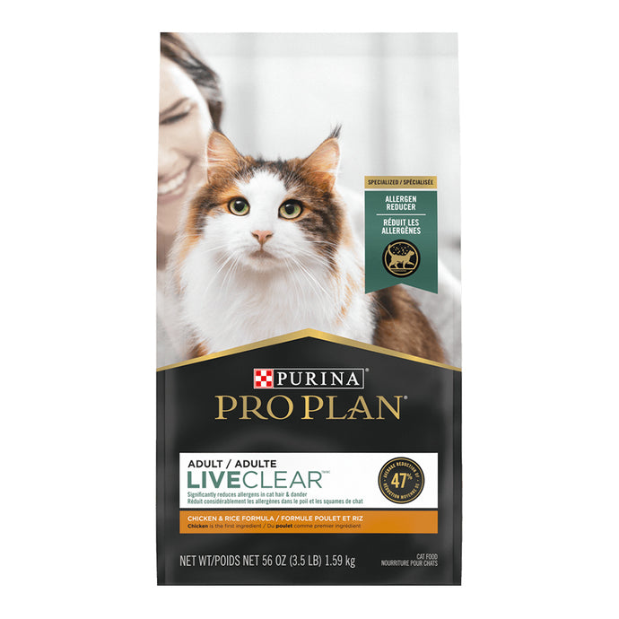 Pro Plan LiveClear Chicken & Rice Adult Cat Food (3.18kg)