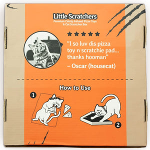 6 Pizza Catnip Toys & Cat Scratcher Box