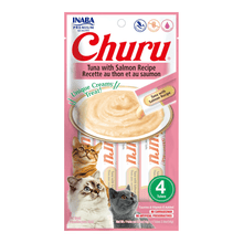 Load image into Gallery viewer, Churu Purees Cat Treats (Tuna &amp; Salmon) 4 pack
