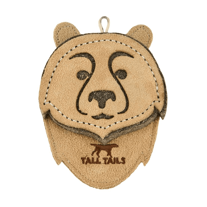 Natural Leather & Wool Scrappy Bear Toy 4