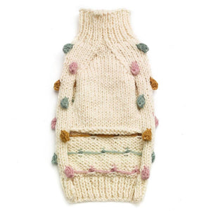 Pom Pom Knit Sweater Ivory