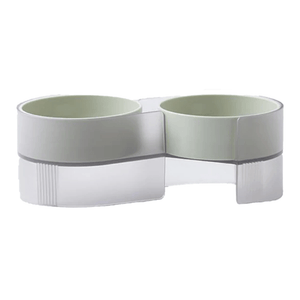 S-type Tilted Cat Double Bowl (Green)